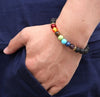 7 Chakra Healing Lava Stone Stretch Bead Bracelet